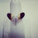 18Kt white, yellow gold set with diamonds and black enyx