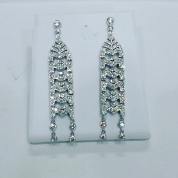 Platinum earrings set with diamonds